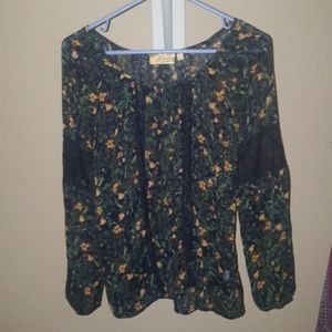 S Vera Wang Delightful Peasant Blouse w Lace